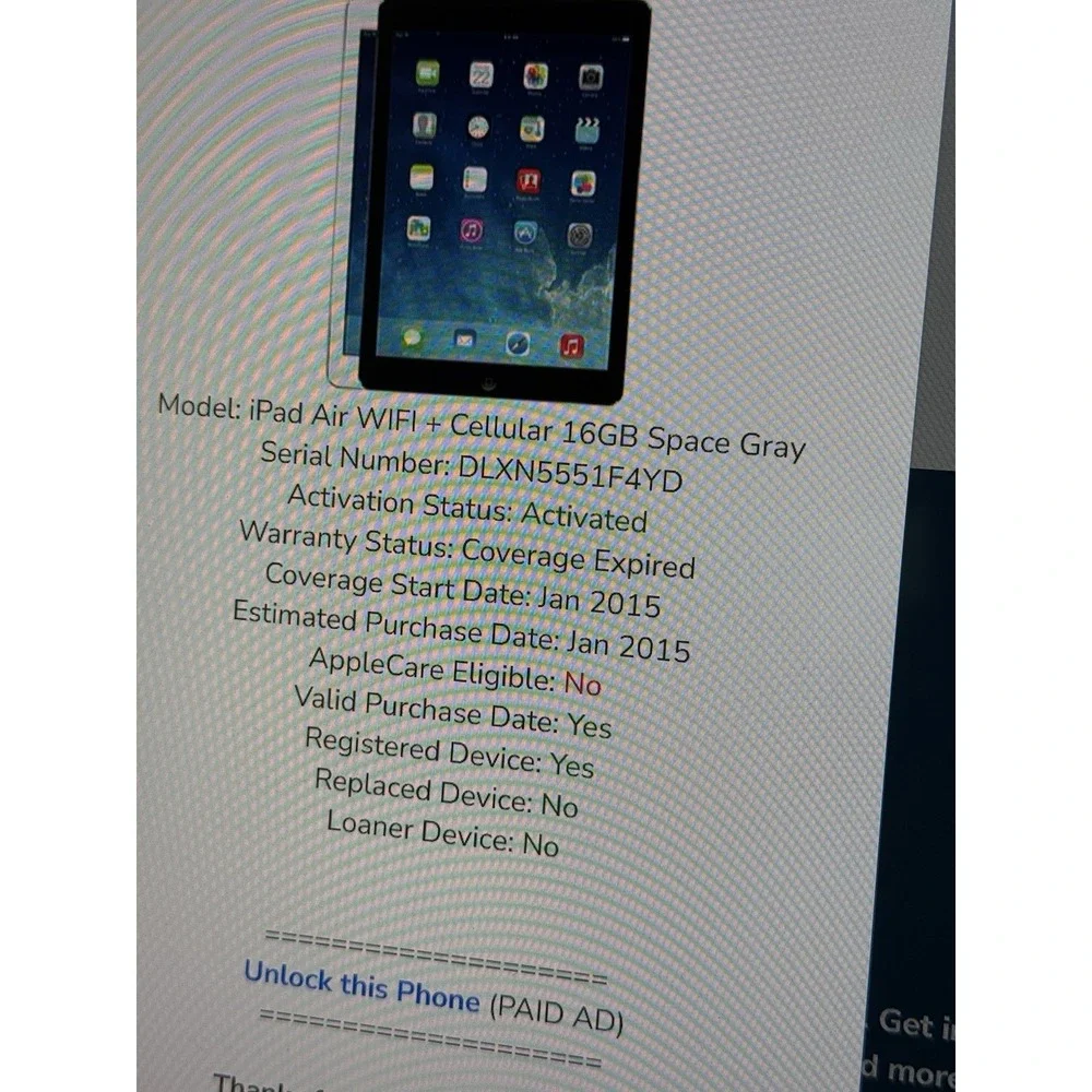 Apple iPad‎ Air 2 16GB Silver A1475 , Wi Fi ( Read Description) Bundle